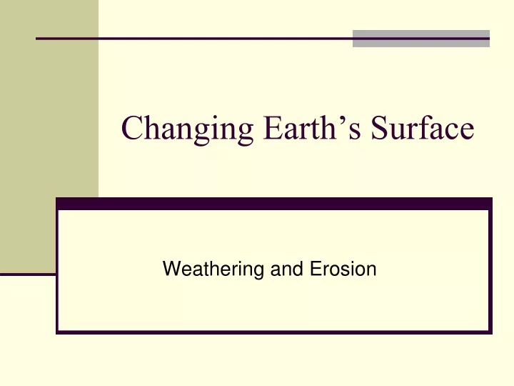 changing earth s surface