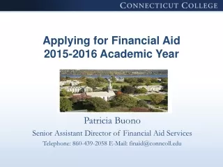 Applying for Financial Aid 2015-2016 Academic Year