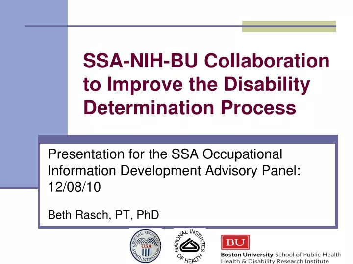 ssa nih bu collaboration to improve the disability determination process