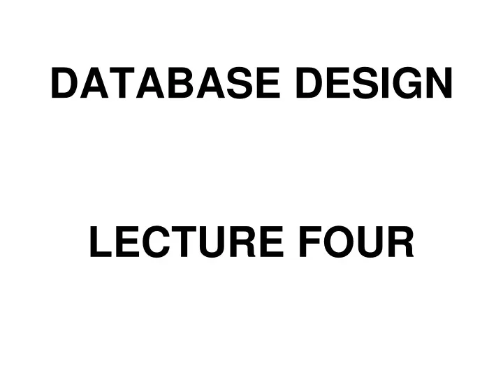 database design