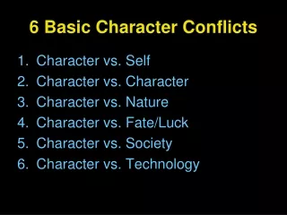 6 Basic Character Conflicts