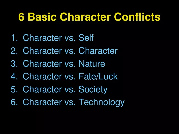 6 basic character conflicts