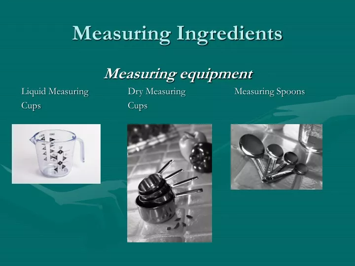 measuring ingredients