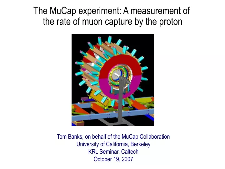 the mucap experiment a measurement of the rate