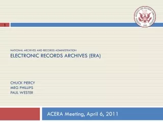 ACERA Meeting, April 6, 2011