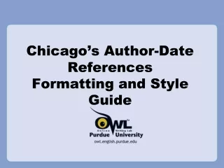 Chicago’s Author-Date References Formatting and Style Guide