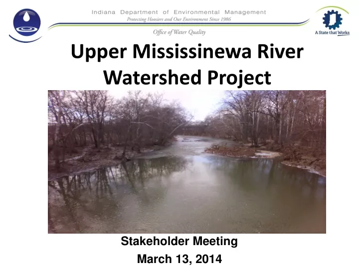 upper mississinewa river watershed project