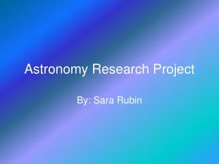 Astronomy Research Project
