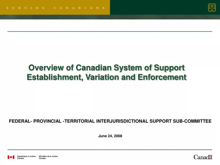 overview of canadian system of support establishment variation and enforcement