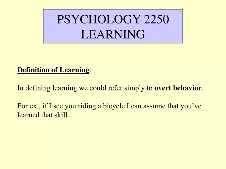 psychology 2250 learning