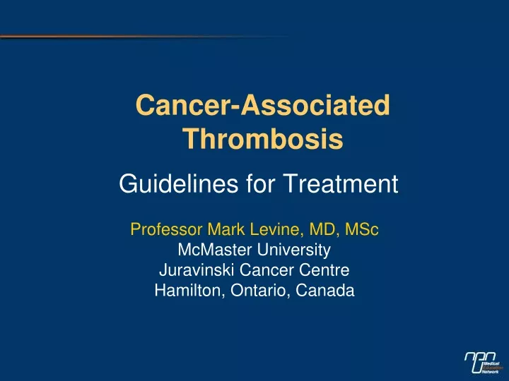 cancer associated thrombosis
