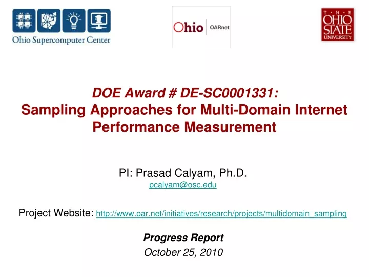 doe award de sc0001331 sampling approaches for multi domain internet performance measurement