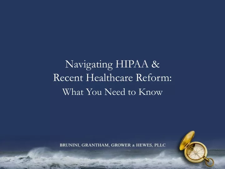 navigating hipaa recent healthcare reform