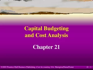 Capital Budgeting and Cost Analysis