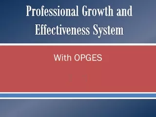 Professional Growth and Effectiveness System