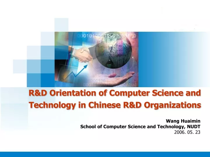 r d orientation of computer science and technology in chinese r d organizations