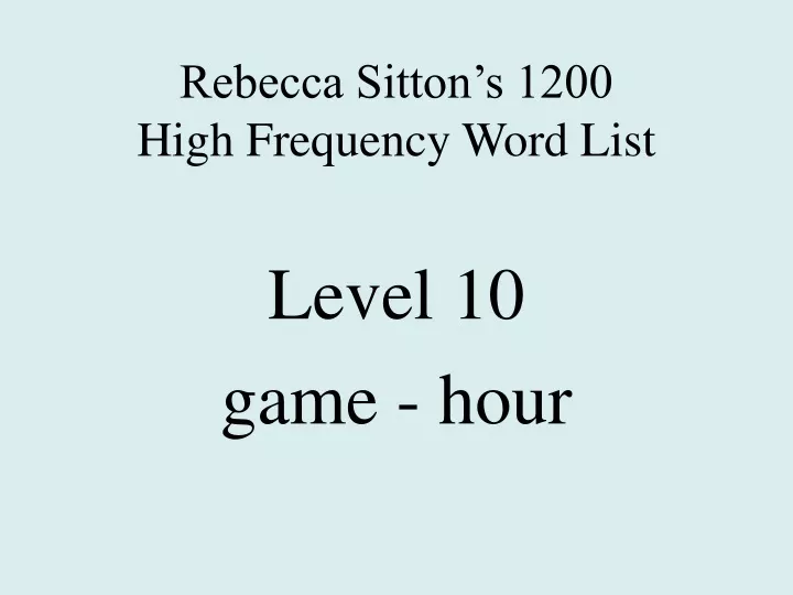 rebecca sitton s 1200 high frequency word list