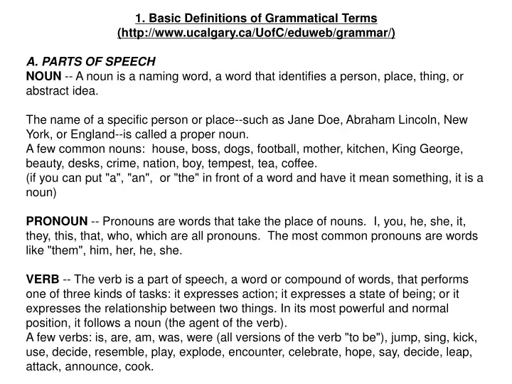 1 basic definitions of grammatical terms http