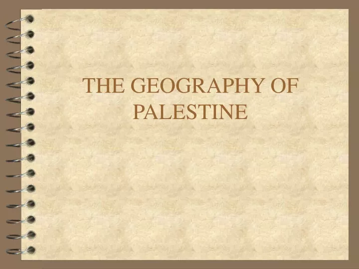 the geography of palestine
