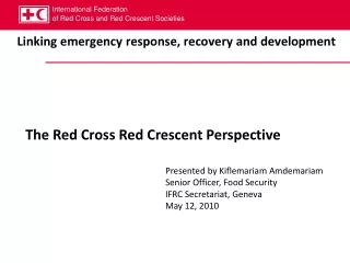 Linking emergency response, recovery and development
