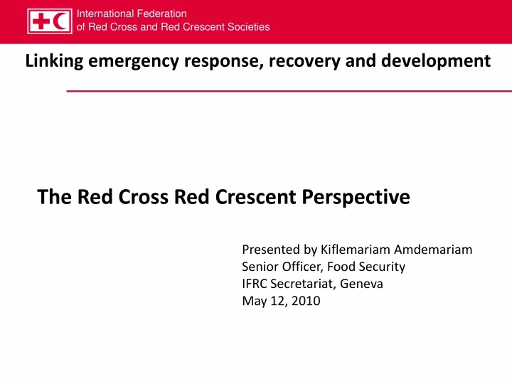 linking emergency response recovery and development