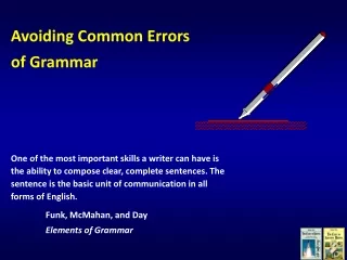 Avoiding Common Errors  of Grammar