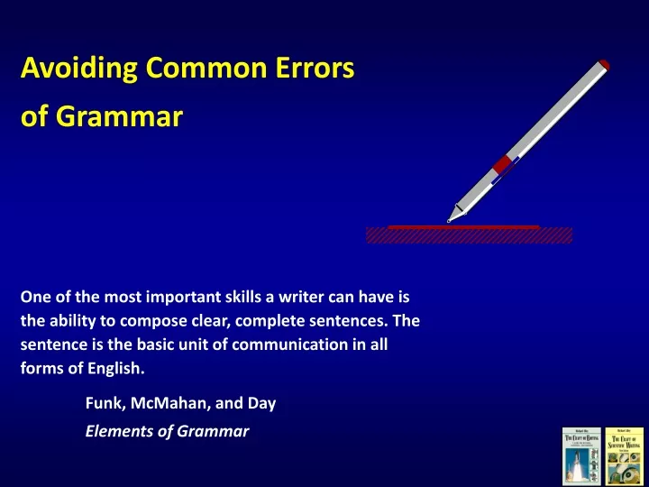 avoiding common errors of grammar one of the most