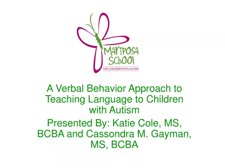 a verbal behavior approach to teaching language