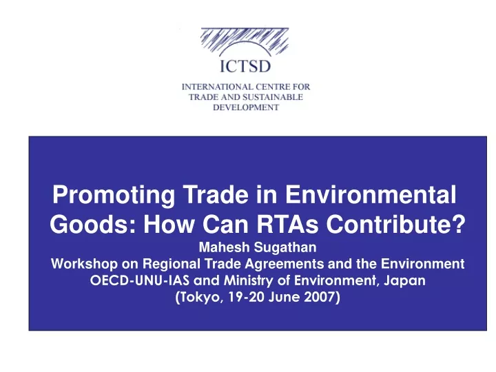 promoting trade in environmental goods