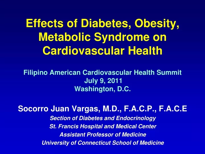 effects of diabetes obesity metabolic syndrome