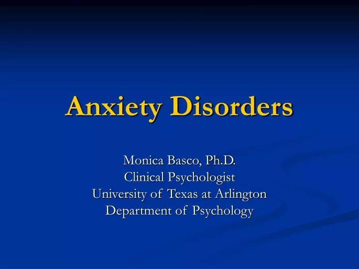 anxiety disorders