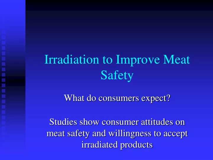 irradiation to improve meat safety