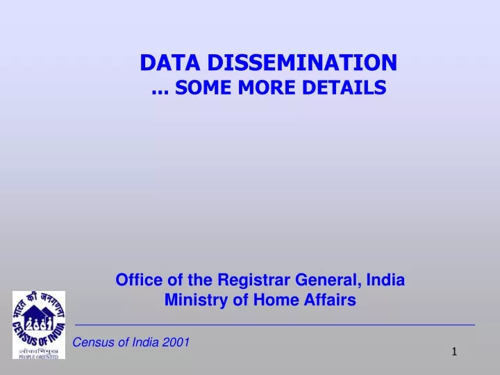 data dissemination some more details
