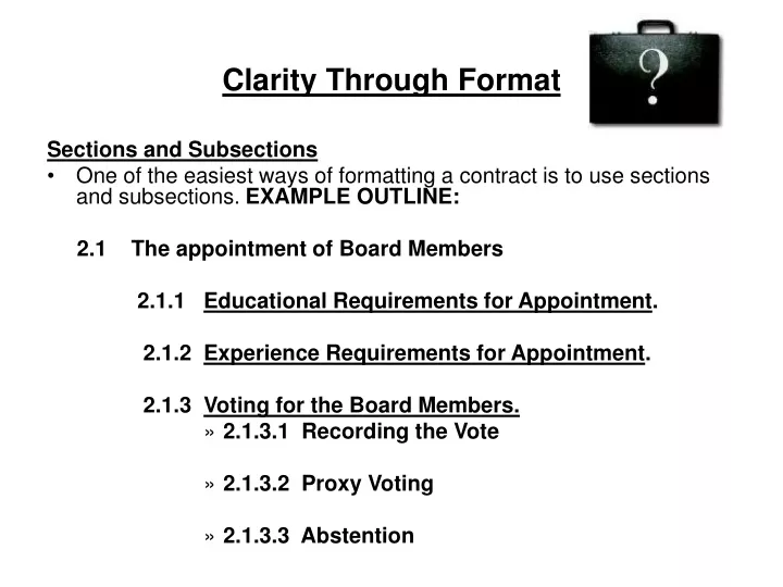 clarity through format