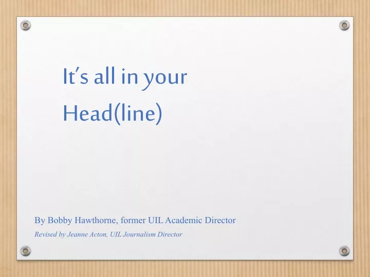 it s all in your head line