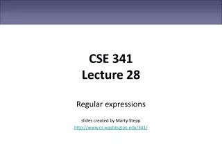CSE 341 Lecture 28