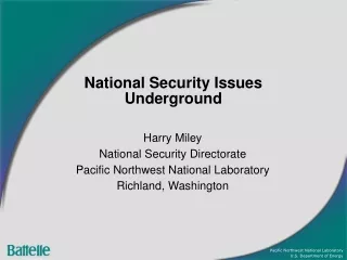 National Security Issues Underground
