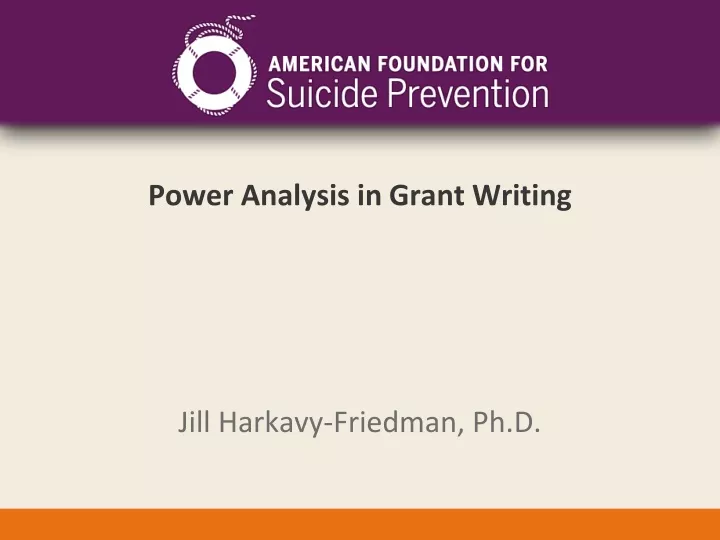 power analysis in grant writing