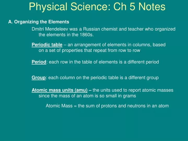 physical science ch 5 notes