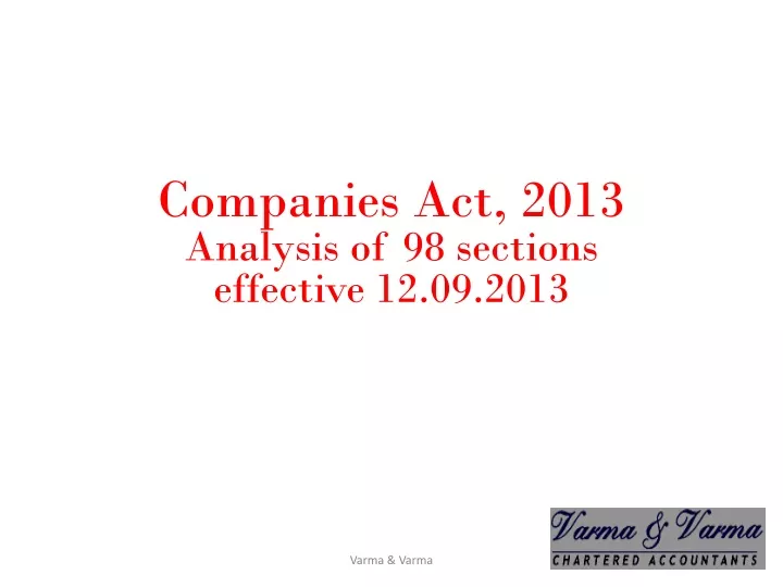 companies act 2013 analysis of 98 sections effective 12 09 2013