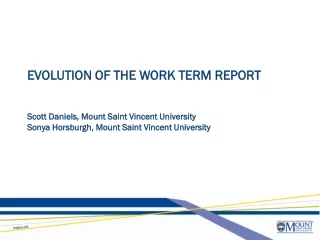 EVOLUTION OF THE WORK TERM REPORT
