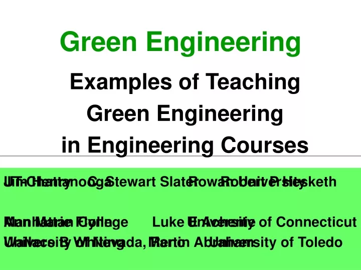green engineering