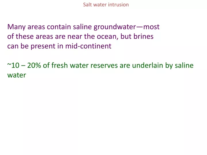 salt water intrusion