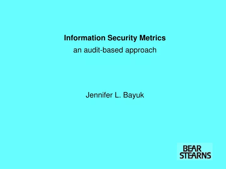 information security metrics an audit based