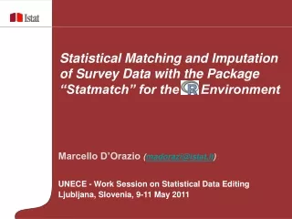 Marcello D’Orazio  ( madorazi@istat.it ) UNECE - Work Session on Statistical Data Editing