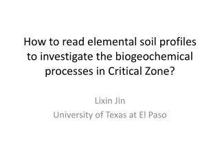 How to read elemental soil profiles to investigate the biogeochemical processes in Critical Zone?