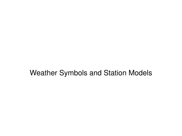 weather symbols and station models