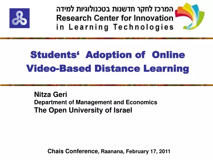 students adoption of online video based distance
