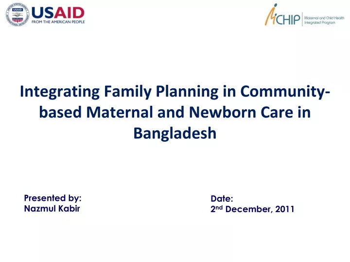 integrating family planning in community based maternal and newborn care in bangladesh