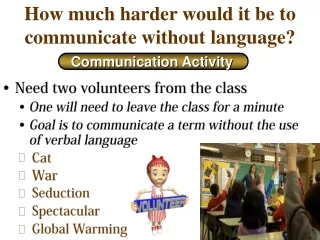 How much harder would it be to communicate without language?